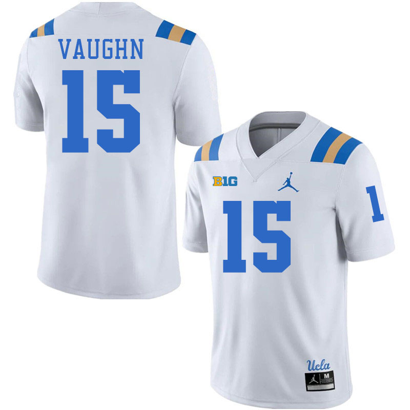 Men #15 Joseph Vaughn Big 10 Conference College Football Jerseys Stitched-White